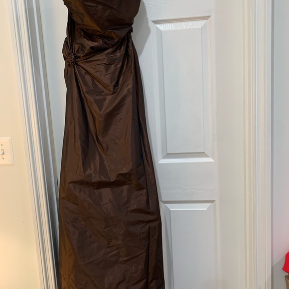 Vintage Pamela Dennis Couture Brown Strapless Gown - Picture 5 of 9